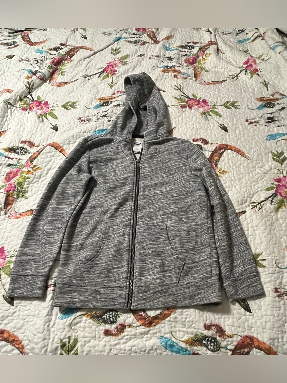 Old Navy Kids Gray Hooded Zip Jacket